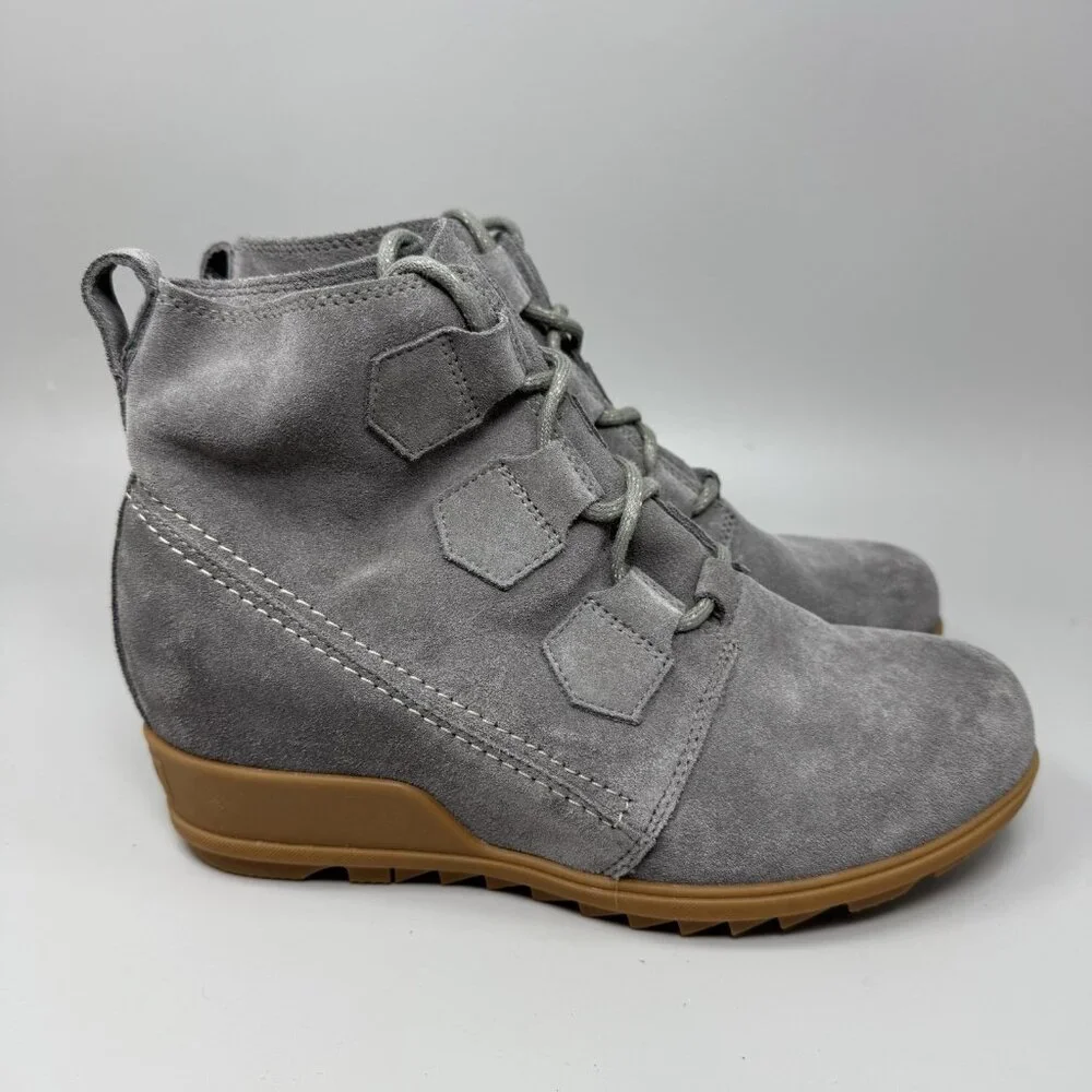Sorel Women’s Evie Ankle Lace Quarry Grill Gray Size 10 Pull-on Boots Booties